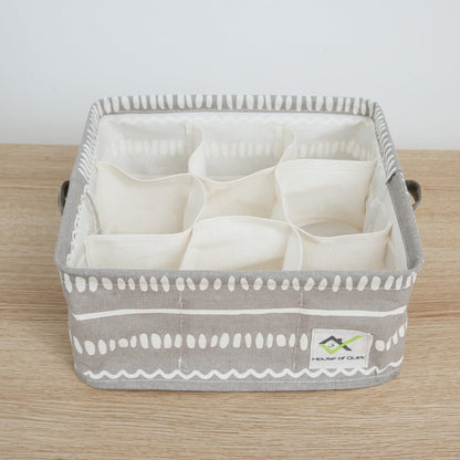 Waterproof Cotton Linen Underwear Organizer Boxes (Pack of 2)