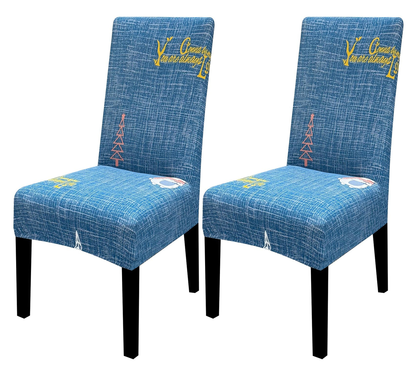 Elastic Chair Cover Stretch Removable Washable Slipcover (Blue Love)