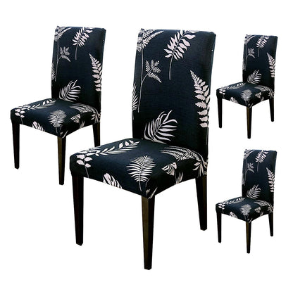 Printed Chair Cover-(Dark Blue Petals)