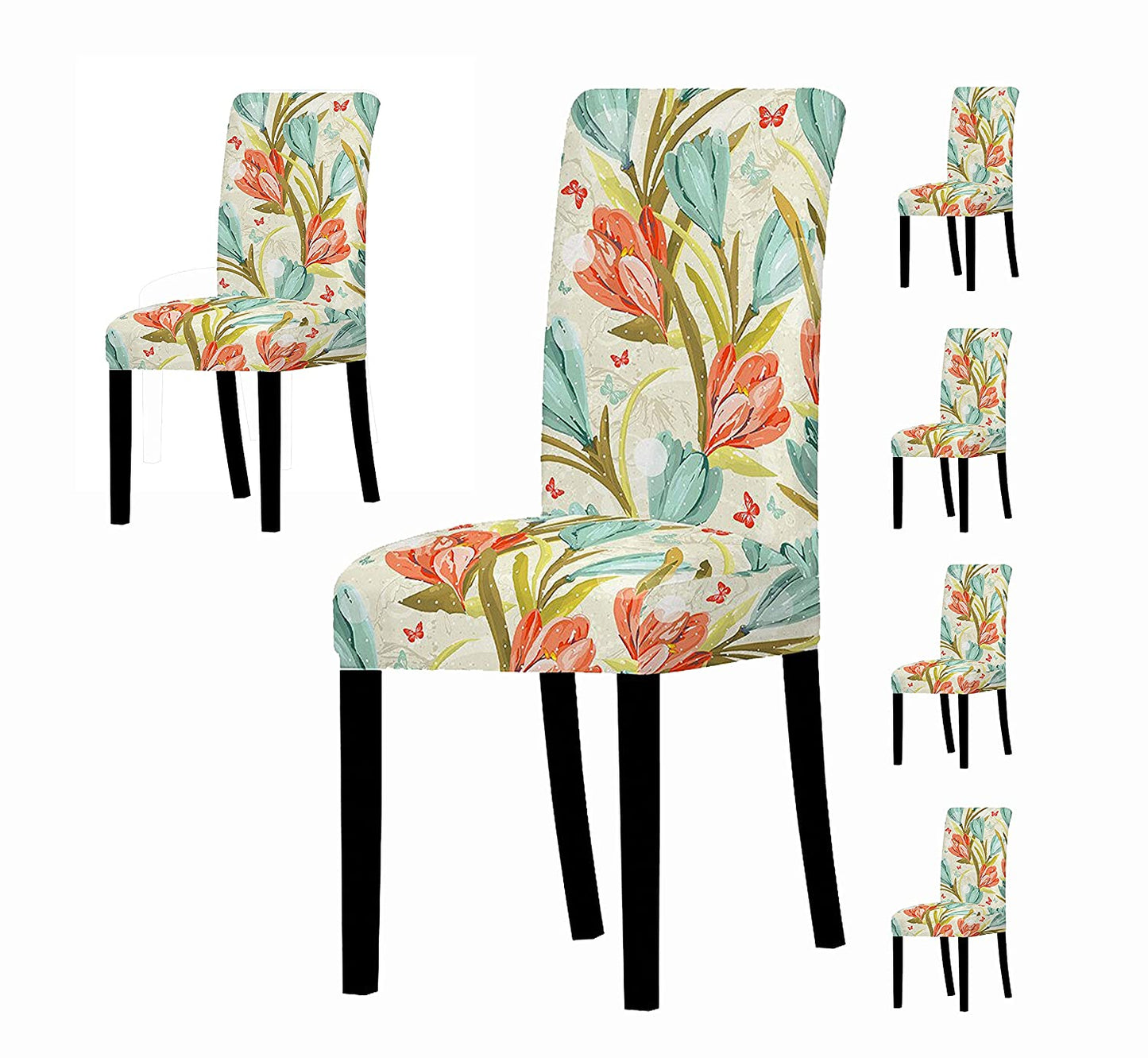 Printed Floral Chair Cover-Multi Flower