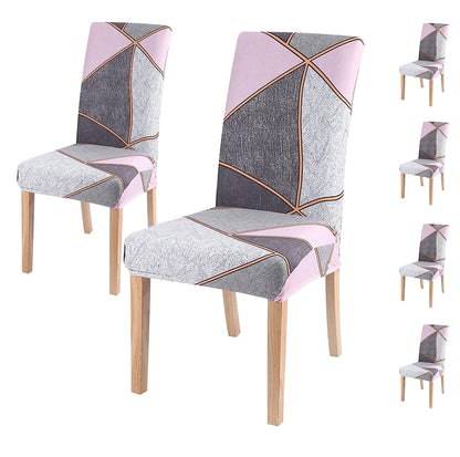 Printed Chair Cover(Grey Pink Prism)