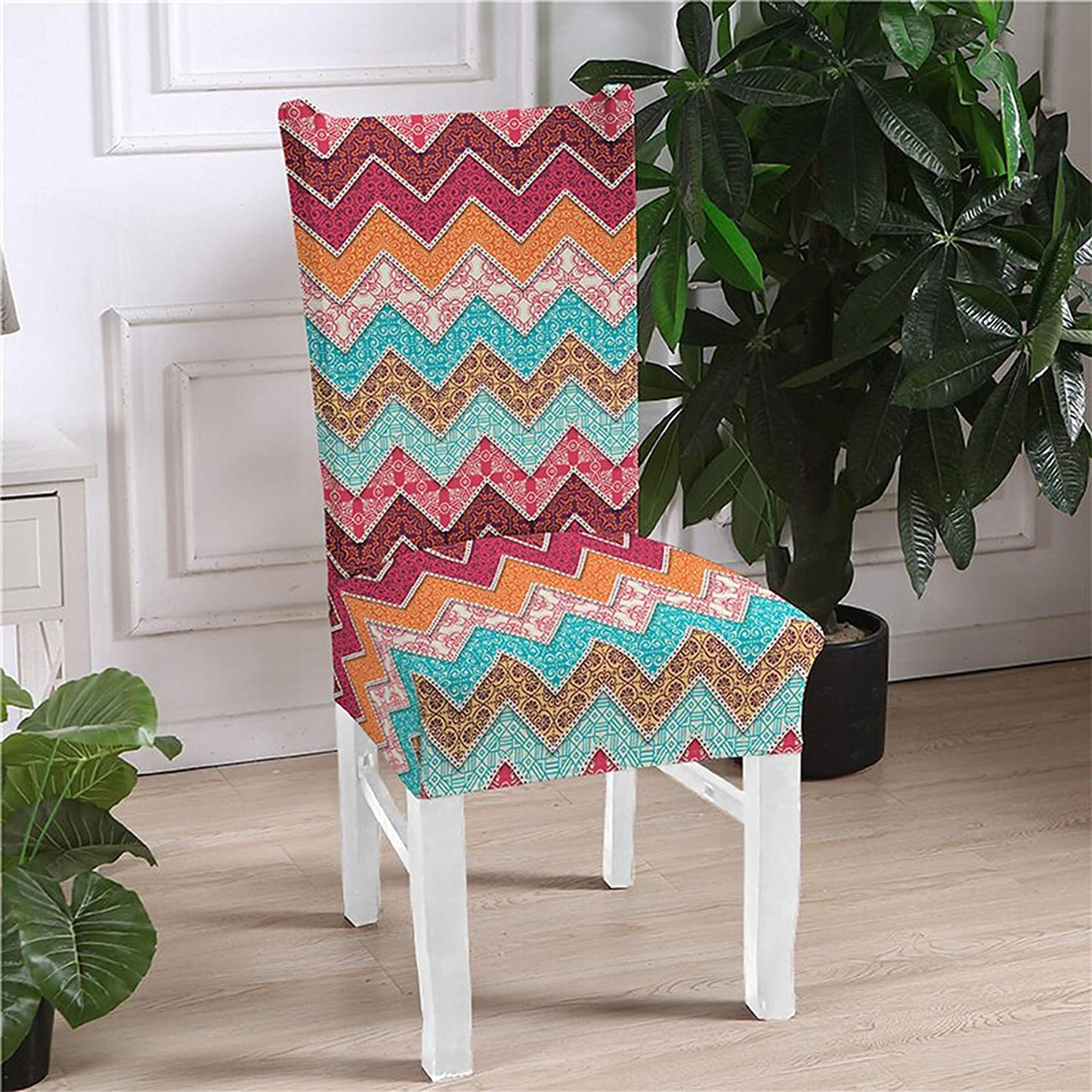 Elastic Chair Cover (Zigzag Bohemian)