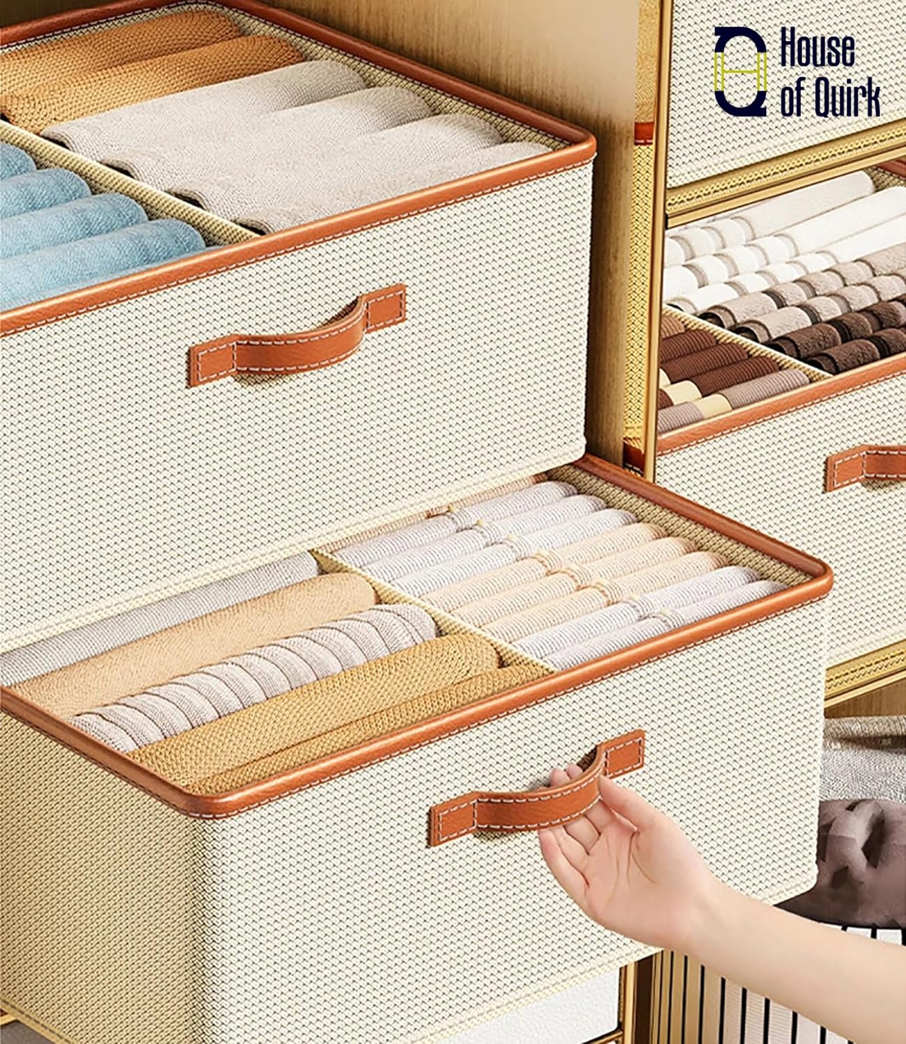 Folding Storage Box Organiser- Beige