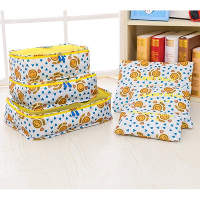 Travel Storage Printed Clothes Packing Cubes bags (6 Pcs/1 Set)