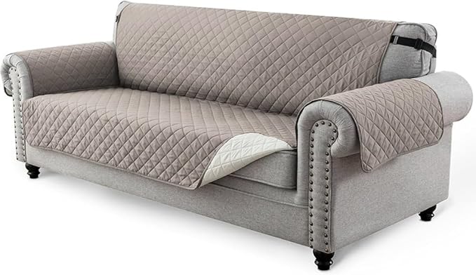 Reversible Sofa/Couch Covers 280 GSM (LIGHT GREY/IVORY)