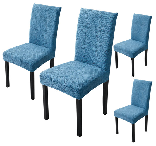 Elastic Jacquard Chair Cover (Pattern Blue)