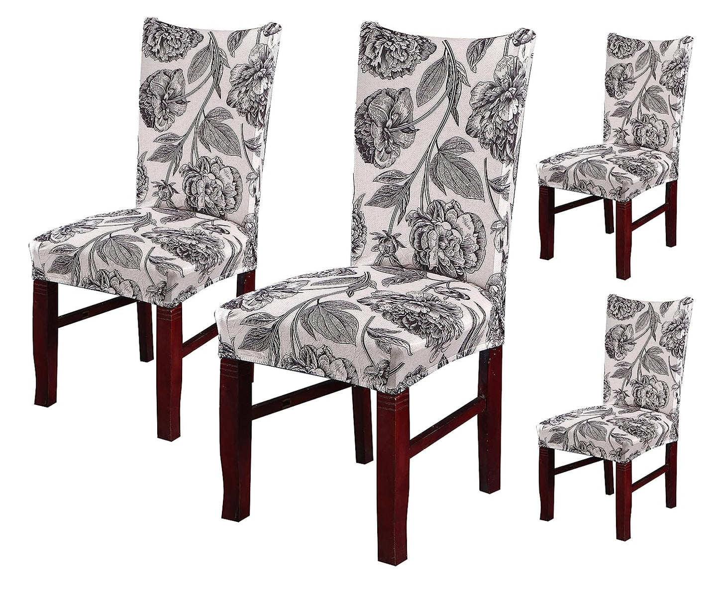 Printed Chair Cover-(Brown Flower)