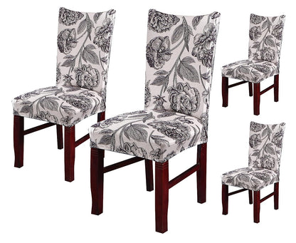 Printed Chair Cover-(Brown Flower)