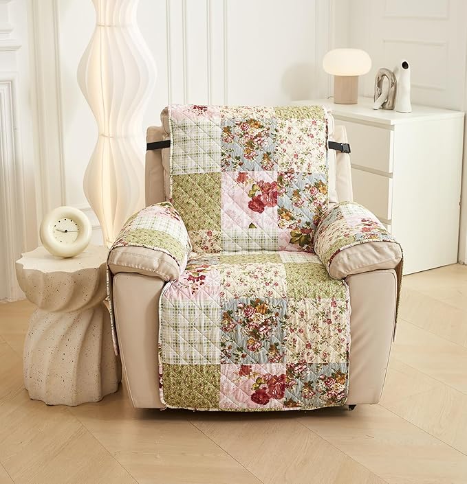 Printed Quilted Recliner Sofa Cover Furniture Protector