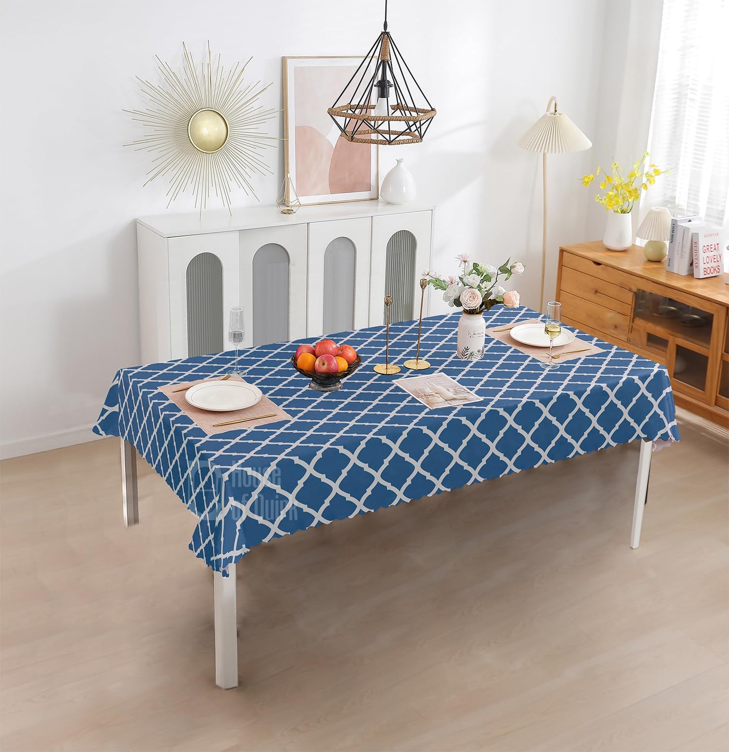 Dining Table Cover Waterproof kitchen dining (1 Piece Table Cover Only 140x220cm)