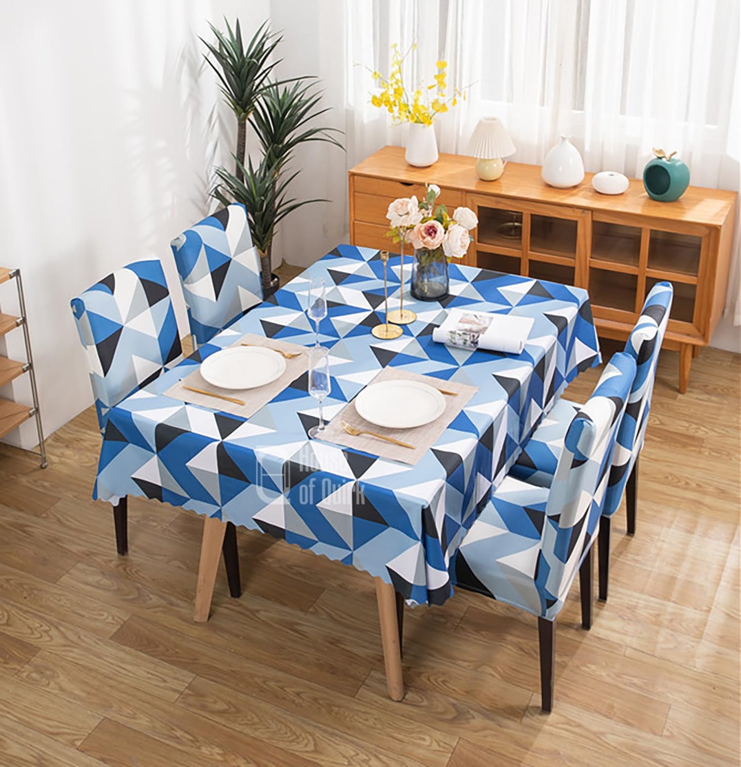 Dining Table Cover Waterproof kitchen dining (1 Piece Table Cover Only 140x220cm)