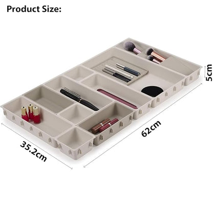 Beauty Organizer Set - Drawer Storage Dividers for Makeup, Cosmetics, and Grooming ( White)