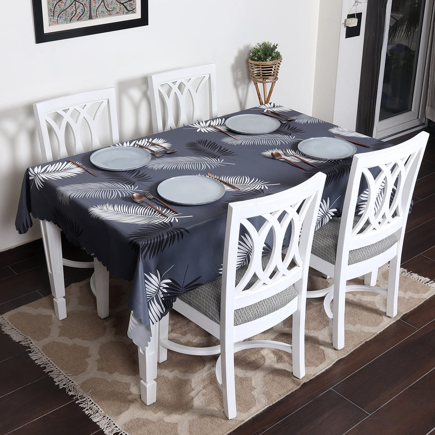 Dining Table Cover Waterproof kitchen dining (1 Piece Table Cover Only 140x220cm)