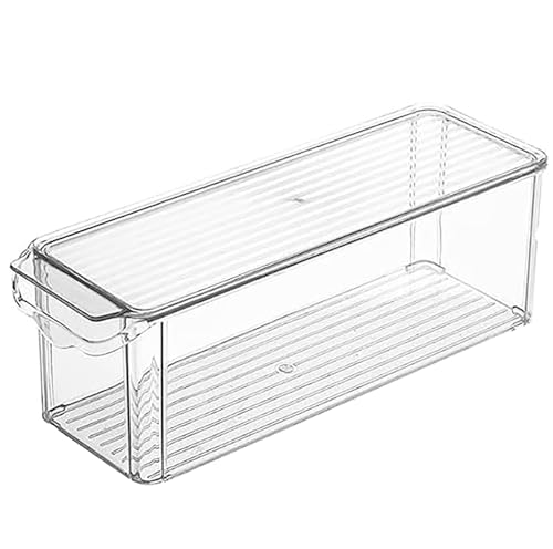 Refrigerator Organizer Bins With Pull-Out Drawer With Handle