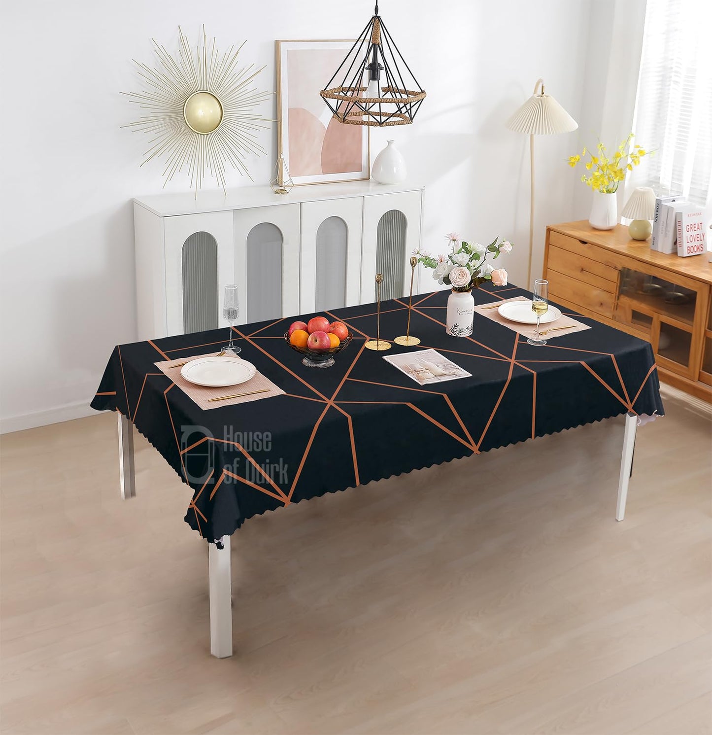 Dining Table Cover Waterproof kitchen dining (1 Piece Table Cover Only 140x220cm)