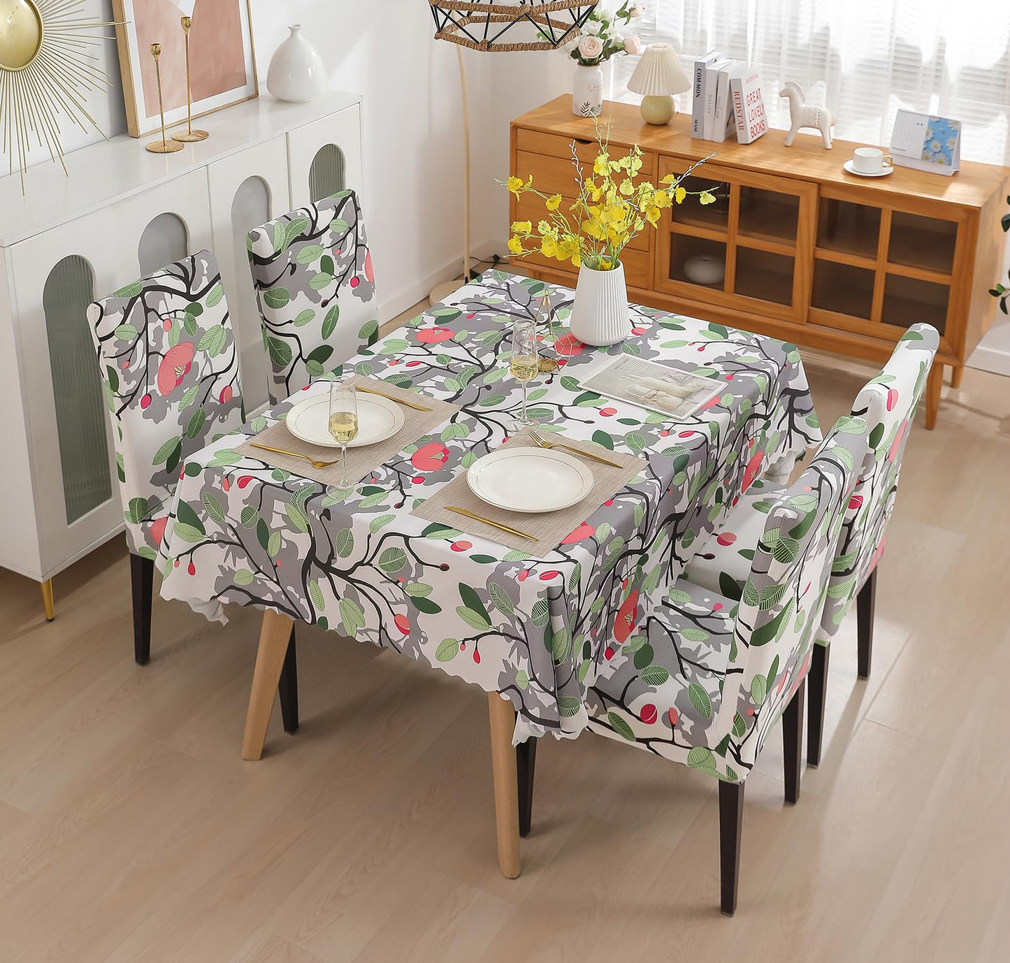 Dining Table Cover Waterproof kitchen dining (1 Piece Table Cover Only 140x220cm)