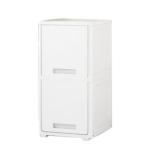 Storage Box Cabinet with Wheels - Rolling Organizer for Home, Office and Kitchen ( White 30 cm)