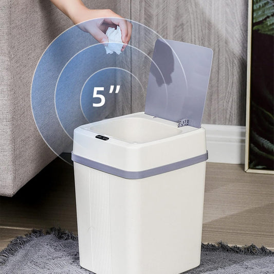 Sensor Dustbin Automatic Motion Sensor Rectangular Trash bin 12 Litre (WHITE)