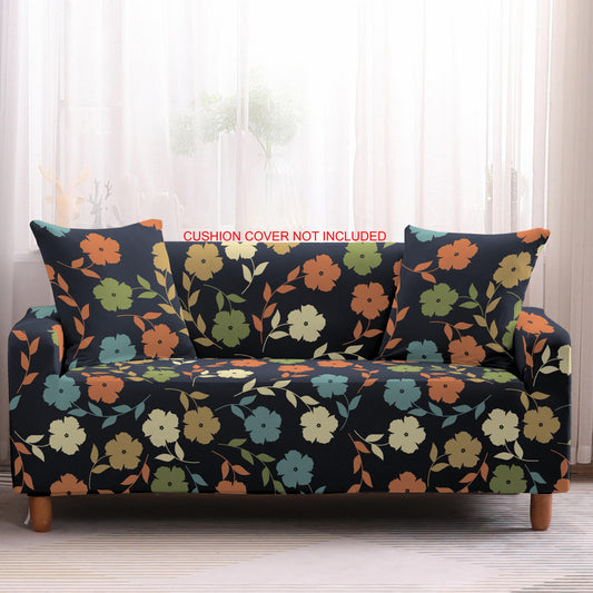 Printed Sofa Cover - Blue Multi Flower