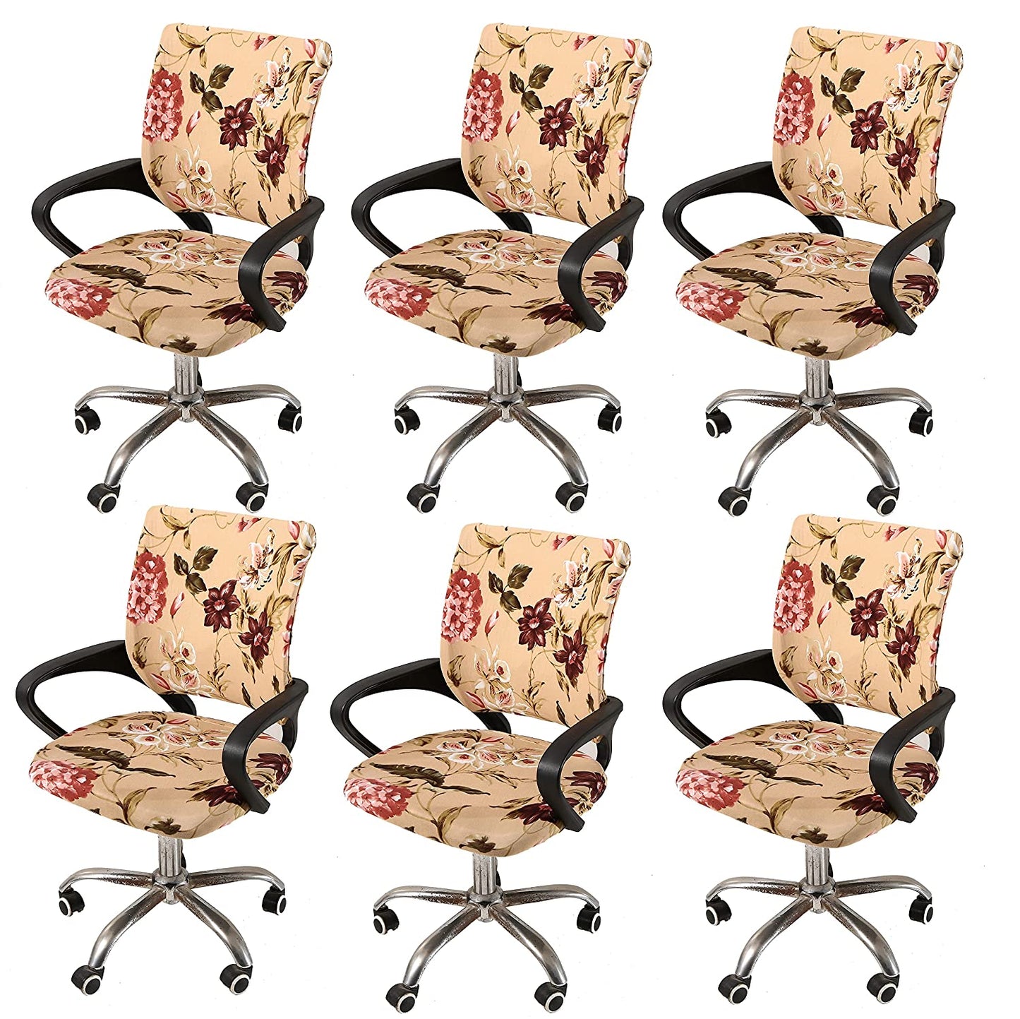 Floral Printed Rotating Office Chair Covers