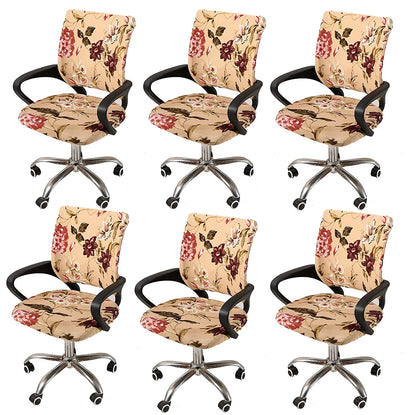 Floral Printed Rotating Office Chair Covers