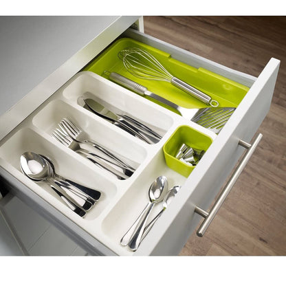 Drawer Store Expandable Cutlery Tray - Green