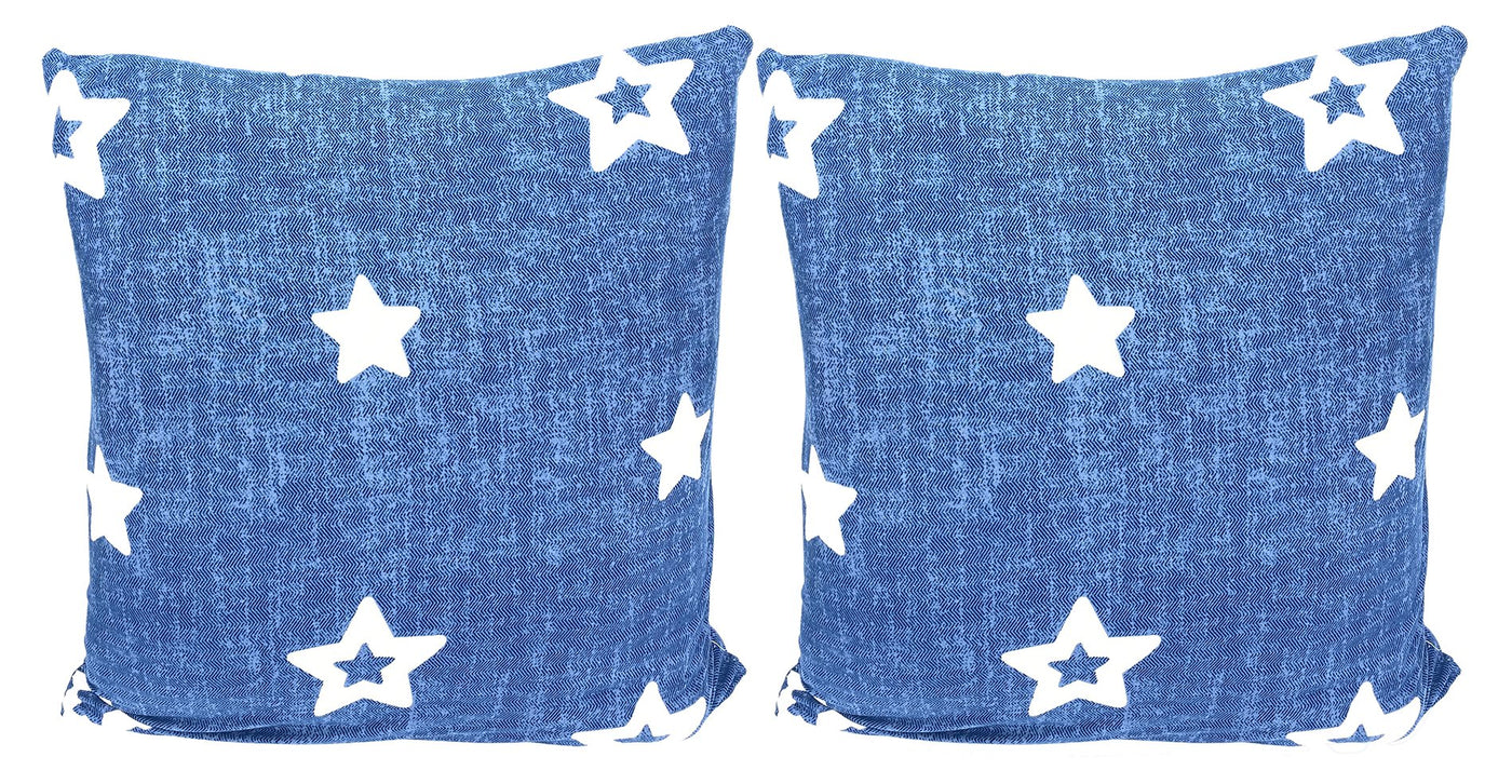 Polyester Cushion Cover - Blue Star