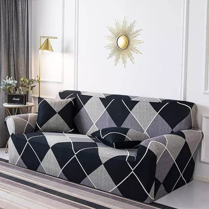 Printed Sofa Cover - Checkerplaid Blue