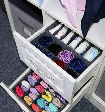 Foldable Closet Storage for Socks Bra Tie Scarfs-Set of 4