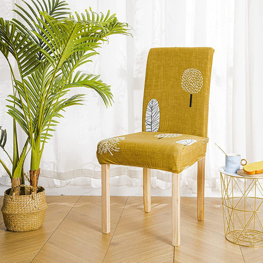 Printed Chair Cover - Mustard Flower