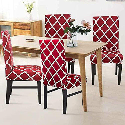 Elastic Chair Cover - (Maroon Diamond)