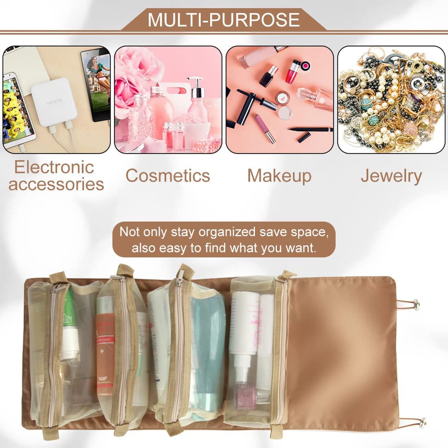 Shop Hanging Roll-Up Makeup Bag / Toiletry Ki – Luggage Factory
