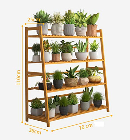 4 Tier Bamboo Shelf Storage Rack Storage Plant Stand ( DO-IT-Yourself) - Blue