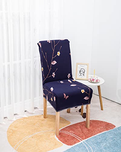 Printed Chair Cover - Dark Blue Butterfly