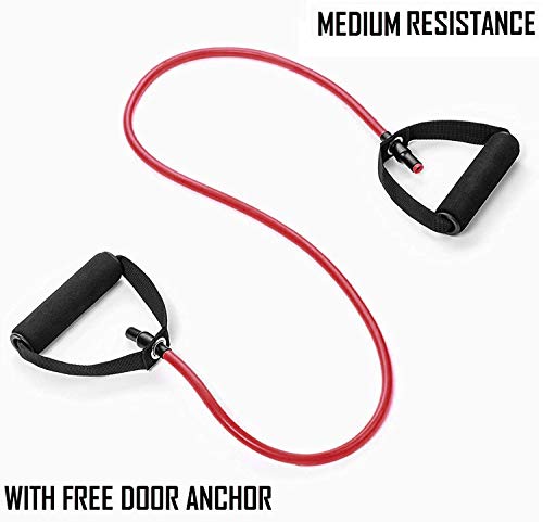 Resistance Tube Exercise Bands for Stretching with Door Anchor, Workout, and Toning for Men, and Women