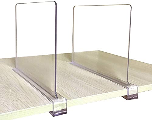 Acrylic Cabinet Shelf Dividers,Clear Shelf Dividers, Perfect for Bedroom and Clothes Organizer