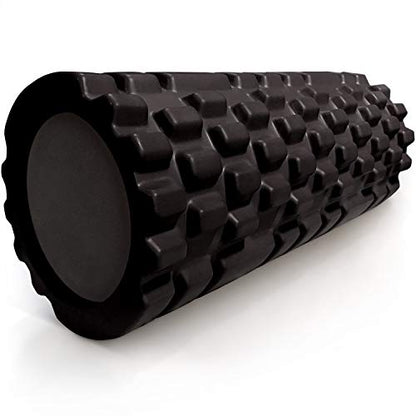 Bumpy Foam Roller, Solid Core EVA Foam Roller with Grid/Bump Texture for Deep Tissue Massage and Self-Myofascial Release