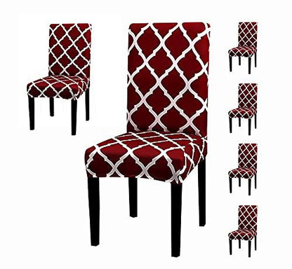 Elastic Chair Cover - (Maroon Diamond)