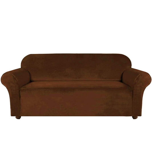 Velvet Sofa Slipcover - Brown