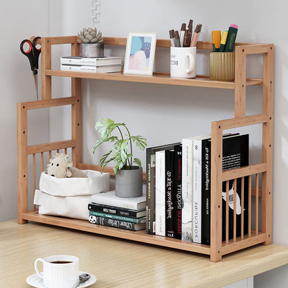 Bamboo Varnish Finish Multifunction Book Storage Shelves Organizer(50x23x48cm, DO-IT-Yourself)