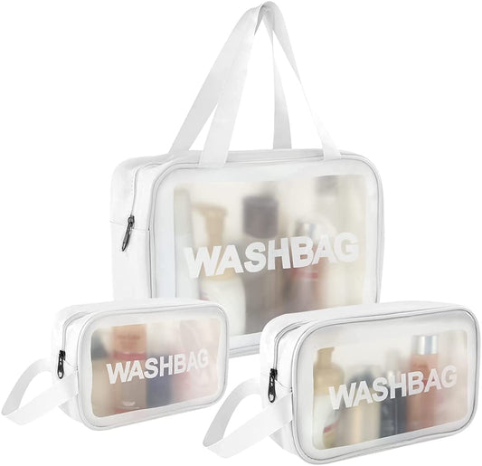 Set of 3 Clear Toiletry Bag Make up Bag