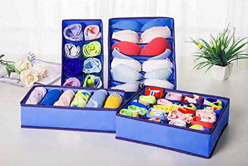 Foldable Storage Box Drawer Divider Organizer Set of 4