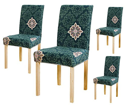 Printed Chair Cover - Green Brocade