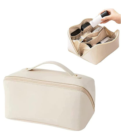 Travel Cosmetic Bag with Handle and Divider