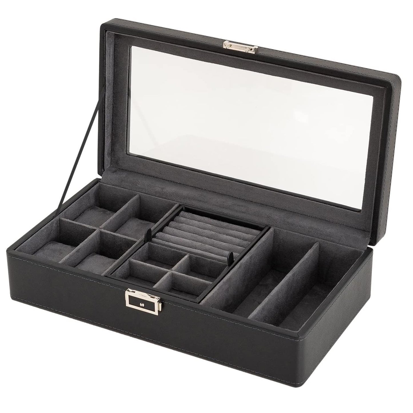 Watch and Jewelry Box Organizer-Black