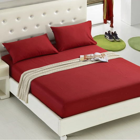 Fitted Bed Sheet - Wine