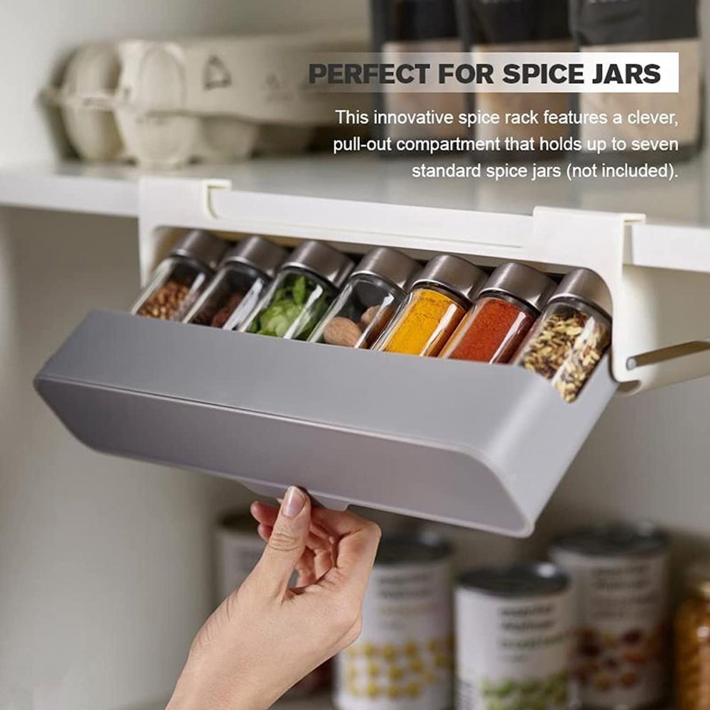 Kitchen Spice Rack With Wall Mounted Hanging