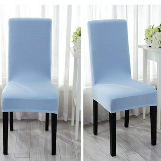 Solid Elastic Chair Cover - Light Blue