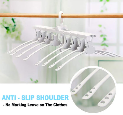 Multifunctional Clothes Hanger for Folding Nonslip Shirt Hangers Swivel 360 Hooks Clothing Hangers Space Saving Dress Hangers (Multicolor)