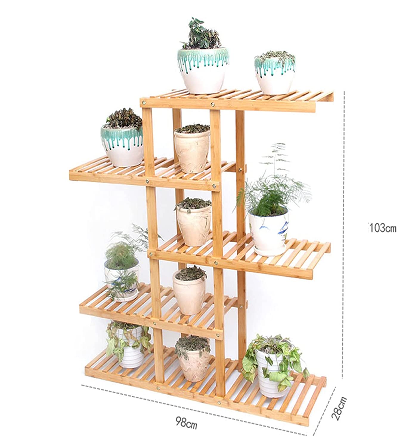 5 Tier Wooden Plant Ladder Flower Stand for Indoors Garden Outdoor Plant